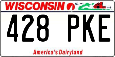 WI license plate 428PKE