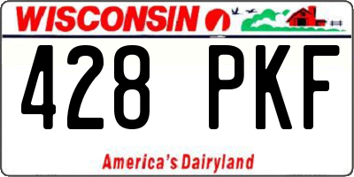 WI license plate 428PKF