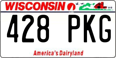 WI license plate 428PKG