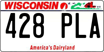 WI license plate 428PLA