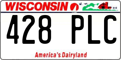WI license plate 428PLC