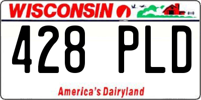 WI license plate 428PLD
