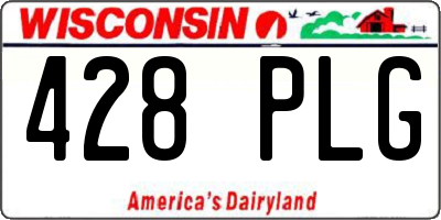 WI license plate 428PLG