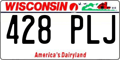 WI license plate 428PLJ