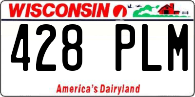 WI license plate 428PLM