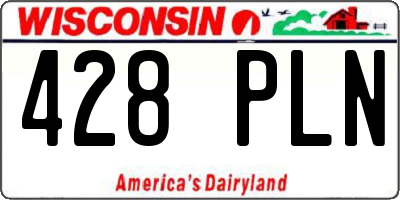 WI license plate 428PLN