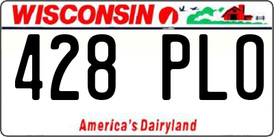 WI license plate 428PLO