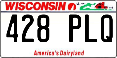 WI license plate 428PLQ