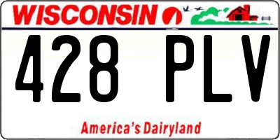 WI license plate 428PLV