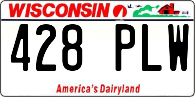 WI license plate 428PLW