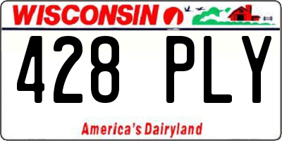 WI license plate 428PLY