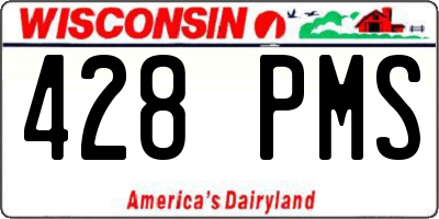 WI license plate 428PMS