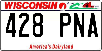 WI license plate 428PNA