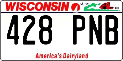 WI license plate 428PNB