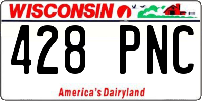 WI license plate 428PNC