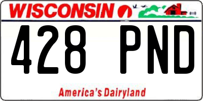WI license plate 428PND