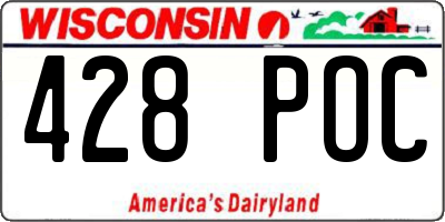 WI license plate 428POC