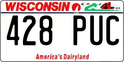 WI license plate 428PUC