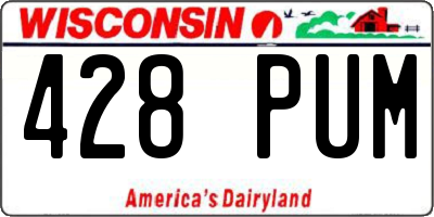 WI license plate 428PUM