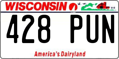 WI license plate 428PUN