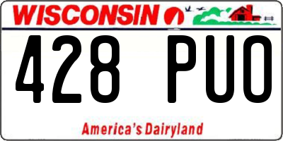 WI license plate 428PUO