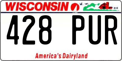 WI license plate 428PUR