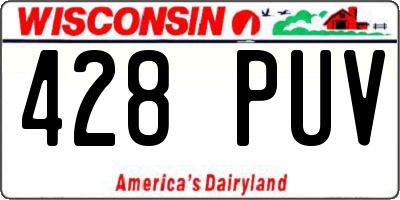 WI license plate 428PUV