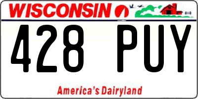 WI license plate 428PUY