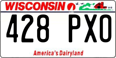 WI license plate 428PXO