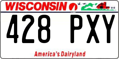 WI license plate 428PXY