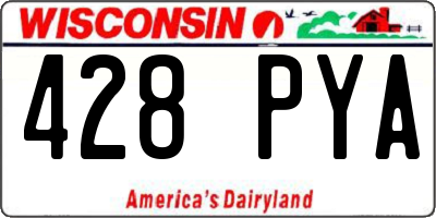 WI license plate 428PYA