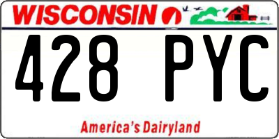 WI license plate 428PYC