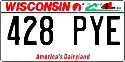 WI license plate 428PYE