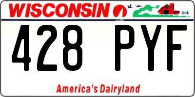 WI license plate 428PYF