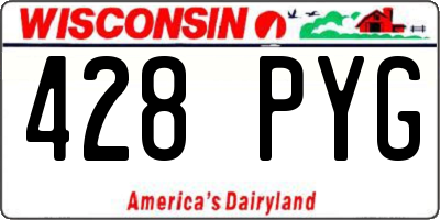 WI license plate 428PYG