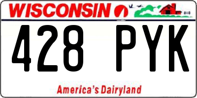 WI license plate 428PYK