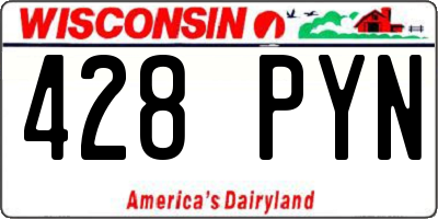 WI license plate 428PYN