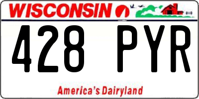 WI license plate 428PYR