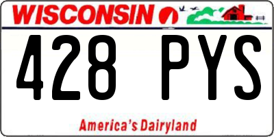 WI license plate 428PYS