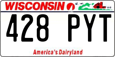 WI license plate 428PYT