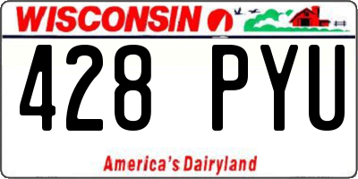 WI license plate 428PYU