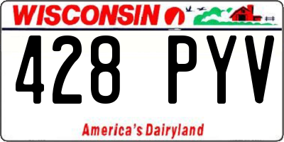 WI license plate 428PYV