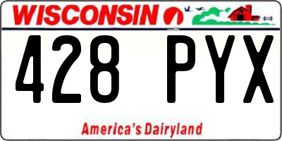 WI license plate 428PYX
