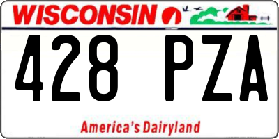 WI license plate 428PZA