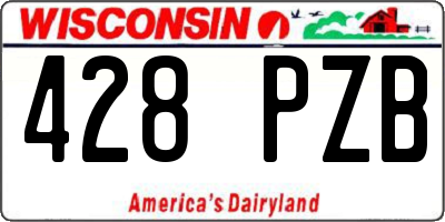 WI license plate 428PZB