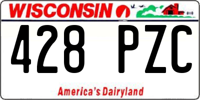 WI license plate 428PZC
