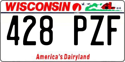 WI license plate 428PZF