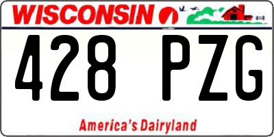 WI license plate 428PZG