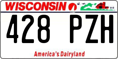 WI license plate 428PZH
