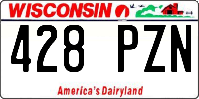 WI license plate 428PZN
